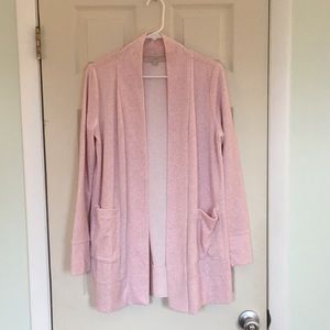 Pink velour cardigan